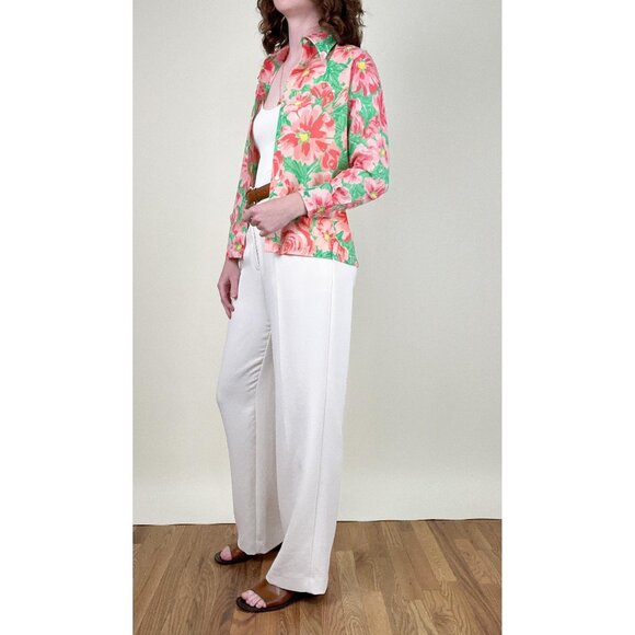 Stunning Vintage Floral Print Blouse Button Up Shirt Garden Girl Preppy Feminine - Picture 3 of 10